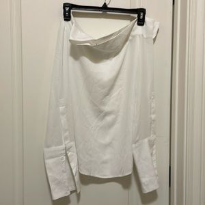 Asymetrical neck long sleeve top